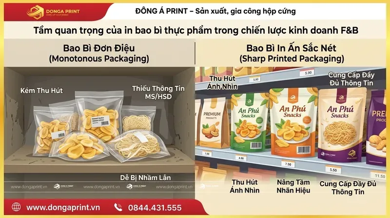 Tầm quan trọng của in bao bì thực phẩm trong chiến lược kinh doanh F&B