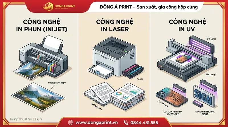 Phân loại các công nghệ in kỹ thuật số phổ biến