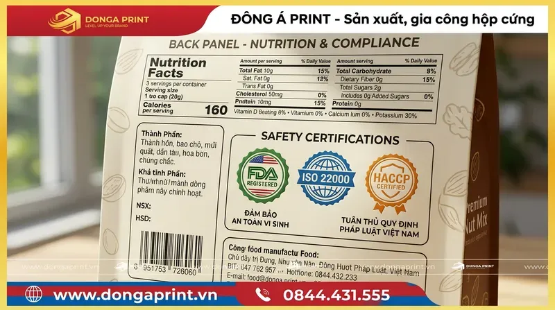 Tiêu chuẩn an toàn & Quy định pháp luật khi in bao bì thực phẩm