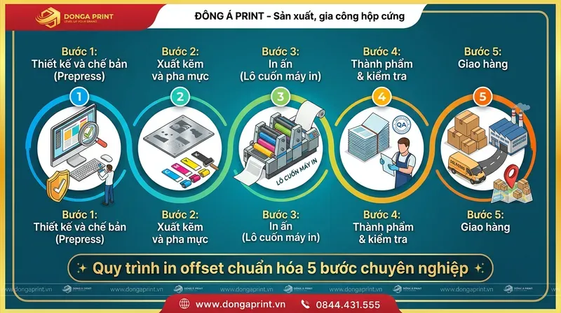 Quy trình in offset chuẩn hóa 5 bước chuyên nghiệp