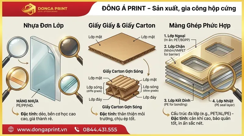 Các Chất Liệu In Bao Bì Phổ Biến: Nhựa, Giấy Và Màng Ghép