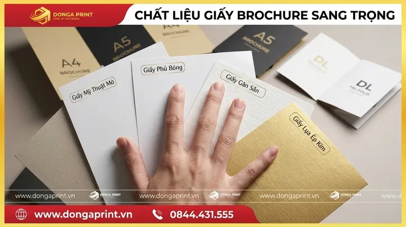 Kích Thước Chuẩn & Chất Liệu Giấy In Brochure Sang Trọng