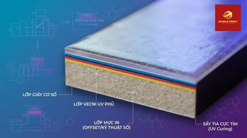 In hộp giấy UV là gì và khác in UV trực tiếp ra sao?