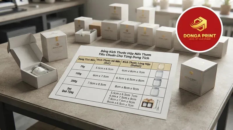 Bảng Kích Thước Hộp Nến Thơm Tiêu Chuẩn Cho Từng Dung Tích
