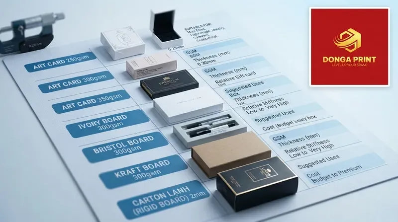 Chọn định lượng và so sánh Art Card với các loại giấy