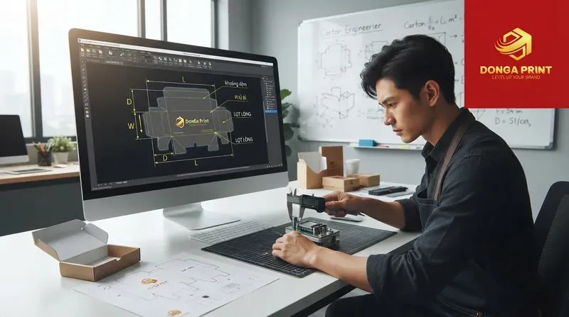 Thiết kế kích thước và nội dung in trên hộp carton