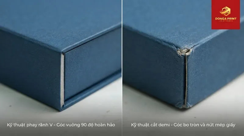 Vật liệu giấy bọc ngoài và kỹ thuật phay rãnh chữ V sắc cạnh